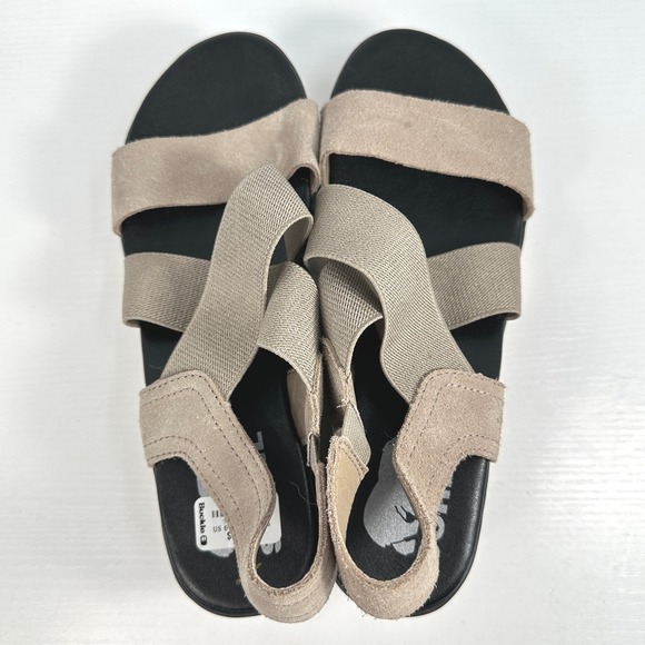Sorel Womens Cameron Strappy Wedge Slingback Sandal 6.5 Beige Neutral Nature
